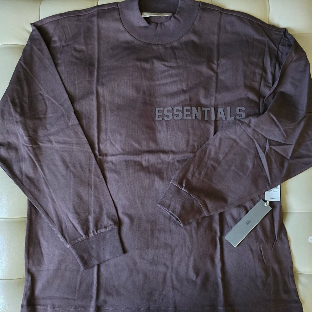 NEW Fear of God Essentials Plum Long sleeve Size Medium (M), 100% Authentic